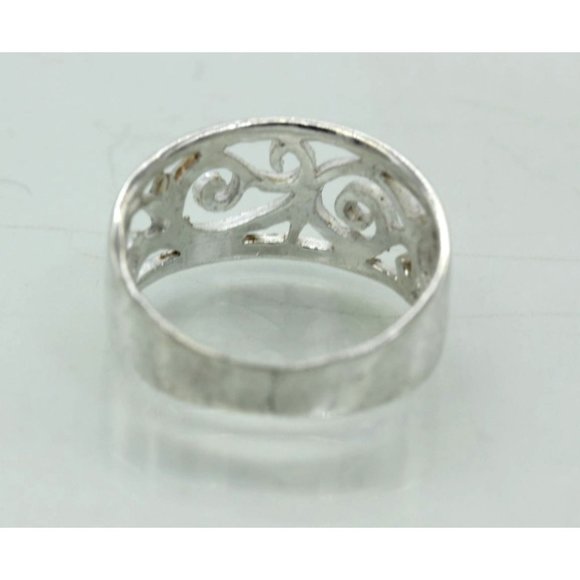 🔴925 STERLING RING scrollwork band, signed MO, vintage, size 6, 2.8 G, as is - Picture 5 of 6